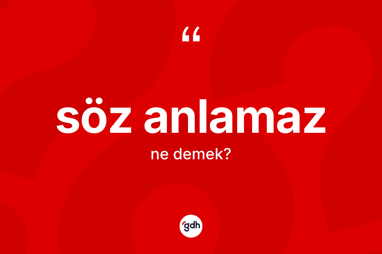 Söz anlamaz ifadesi ne demek?