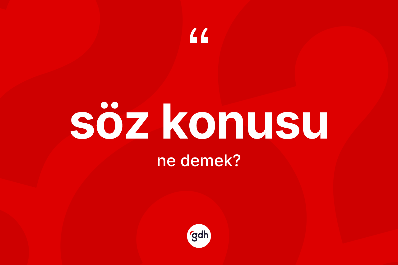 Söz konusu kelimesinin anlamı nedir?
