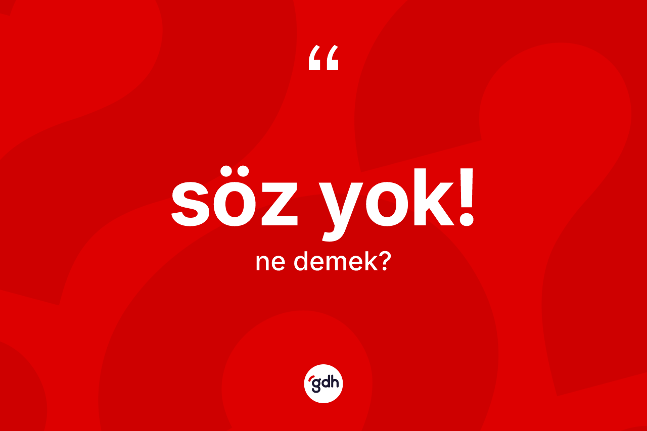 Söz yok! ifadesinin kısaca tanımı nedir?