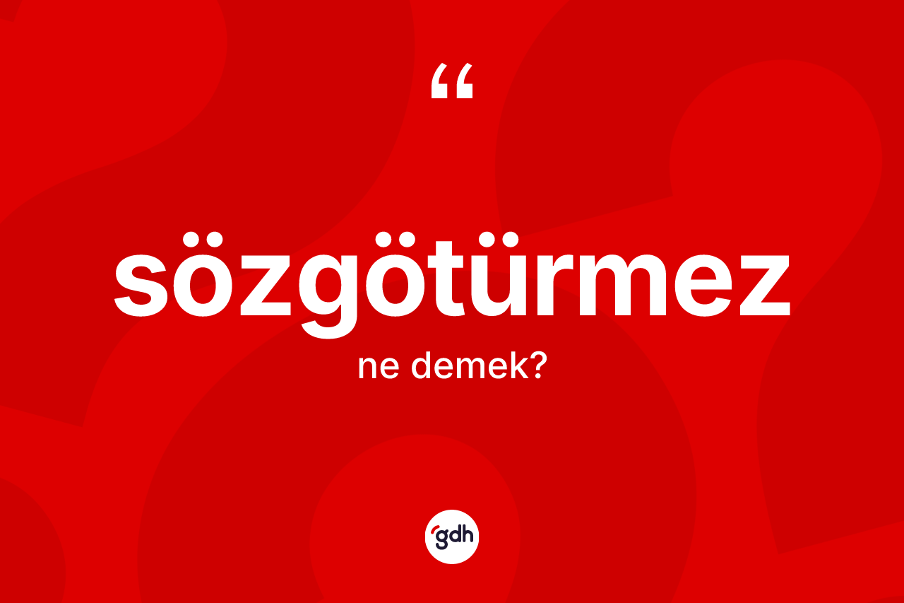 Sözgötürmez kelimesi ne demek? Sözgötürmez kelimesinin TDK anlamı nedir?