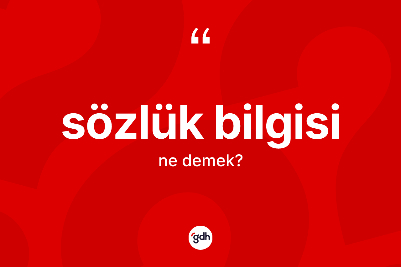 Sözlük bilgisi kelimesinin anlamı nedir? Sözlük bilgisinin TDK'ya göre anlamı nedir?