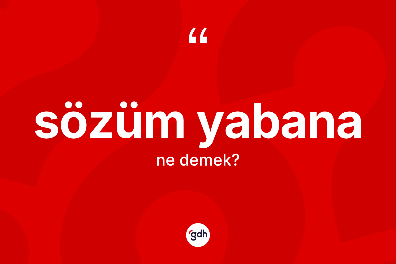 Sözüm yabana sözü ne anlama gelir?