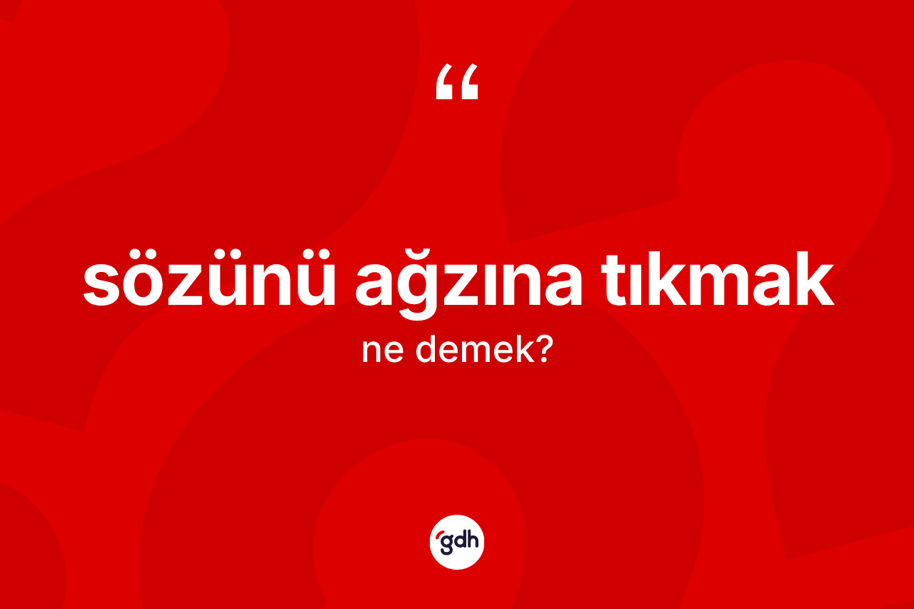 Sözünü ağzına tıkmak ifadesinin sözlükteki anlamı nedir?