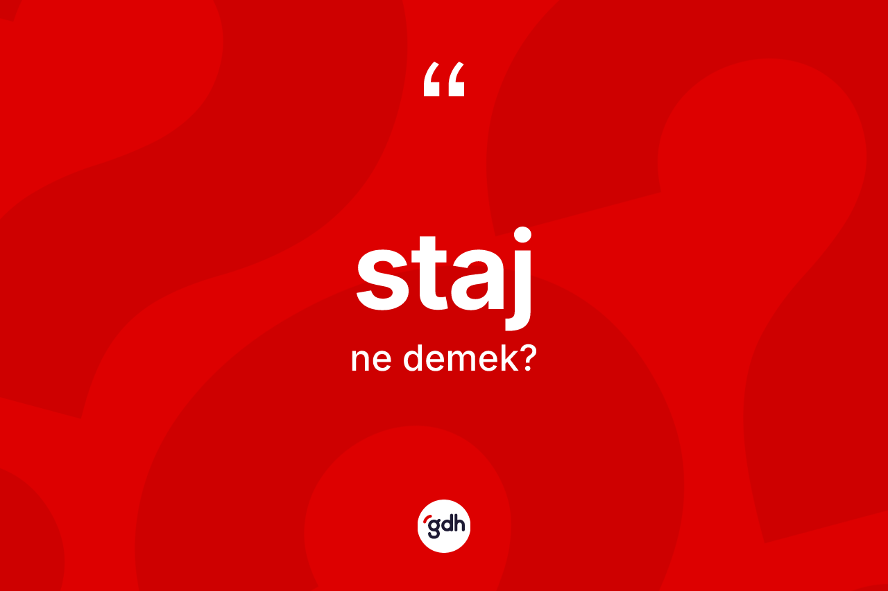 Staj kelimesi ne anlama gelir? Staj kelimesinin TDK anlamı nedir?