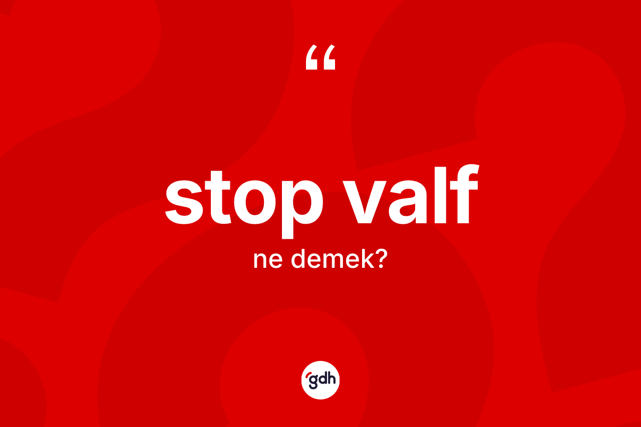 Stop valf kelimesinin anlamı nedir?