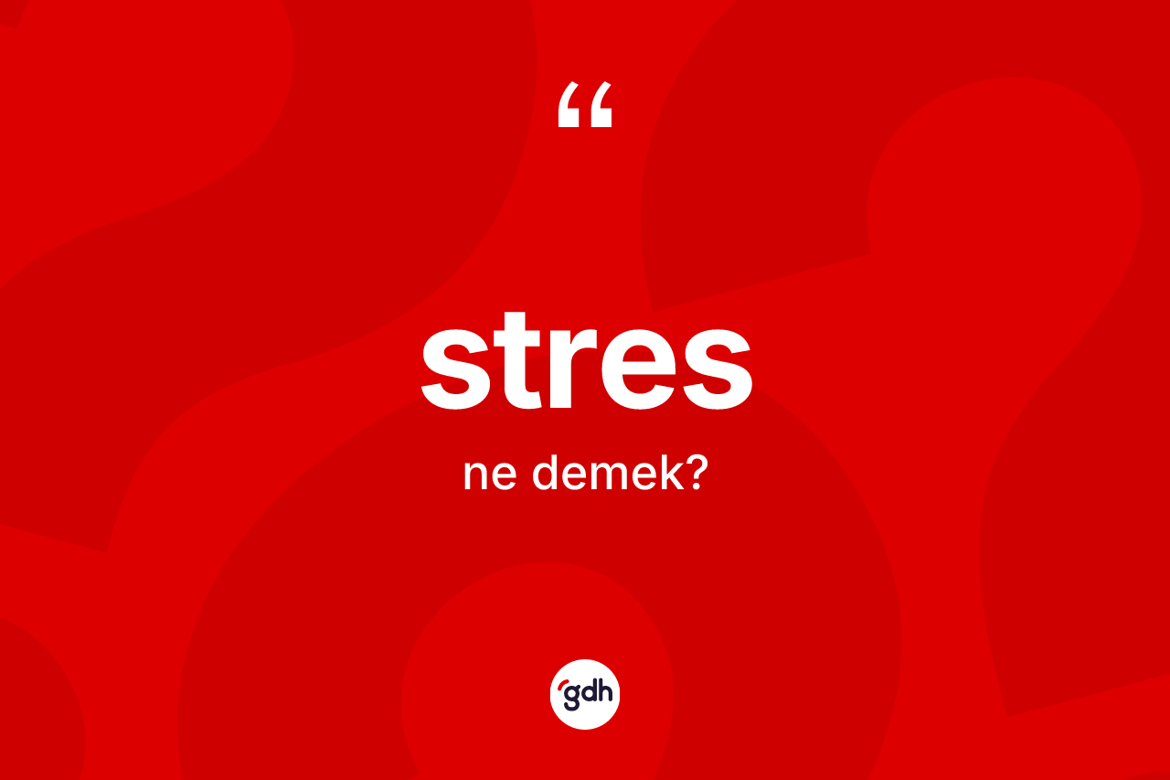 Stres kelimesi ne anlama gelir?