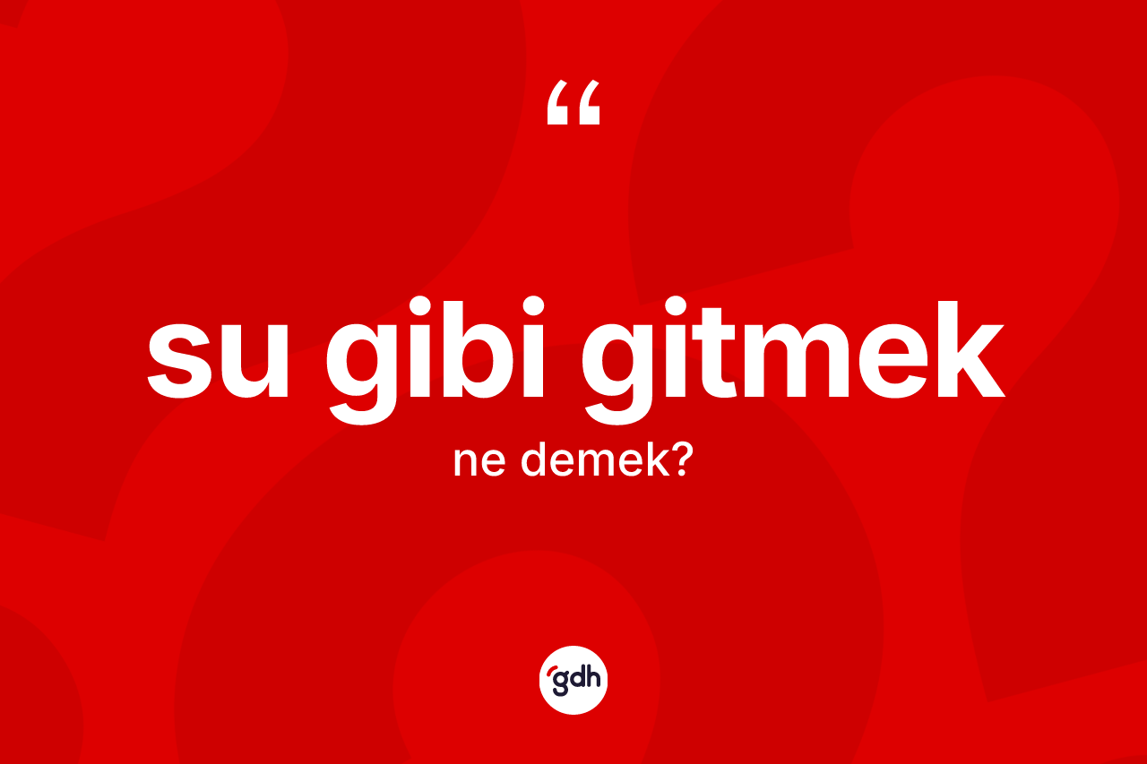 Su gibi gitmek ifadesi neyi anlatır?