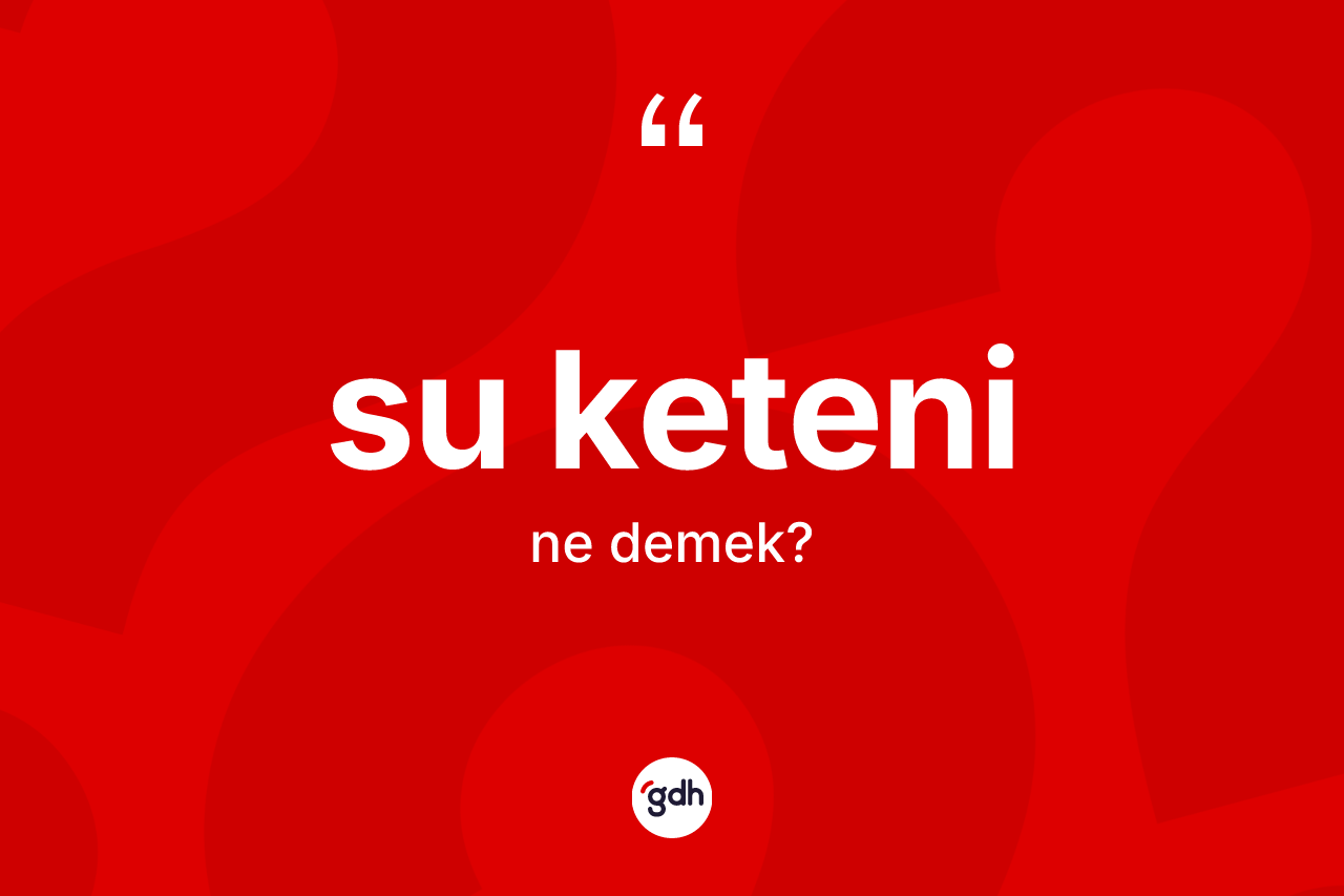 Su keteni kelimesinin sözlükteki tanımı nedir?