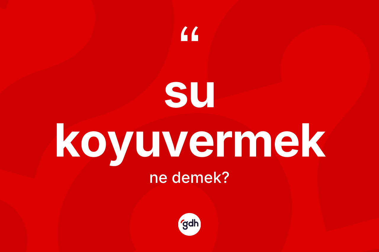 Su koyuvermek ifadesi ne anlama gelir?