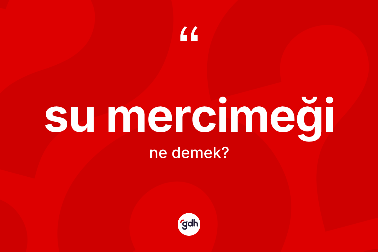 Su mercimeği kelimesinin sözlükteki tanımı nedir?