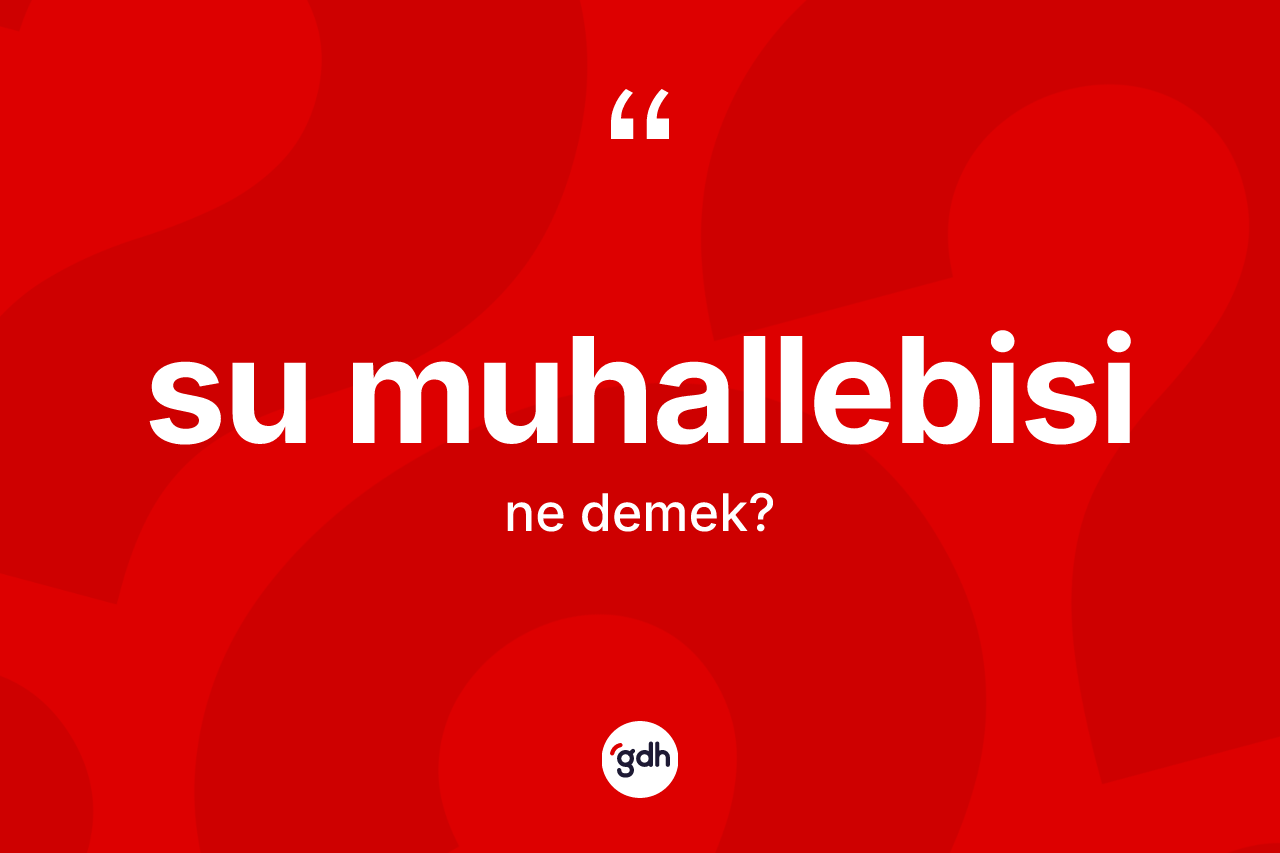 Su muhallebisi kelimesinin tanımı nedir?