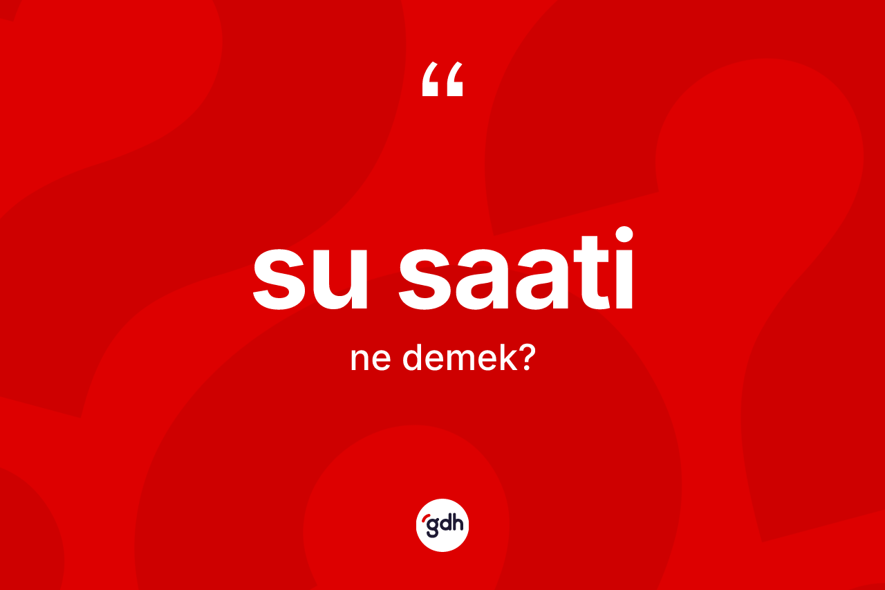 Su saati kelimesinin sözlükteki tanımı nedir?