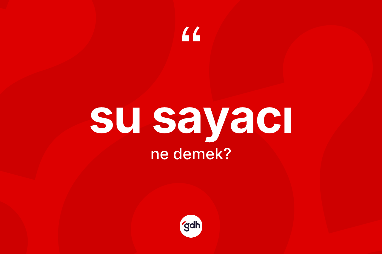Su sayacı kelimesi ne demek?