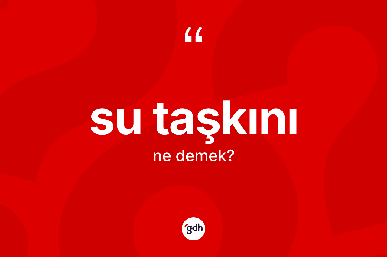 Su taşkını kelimesi nedir?