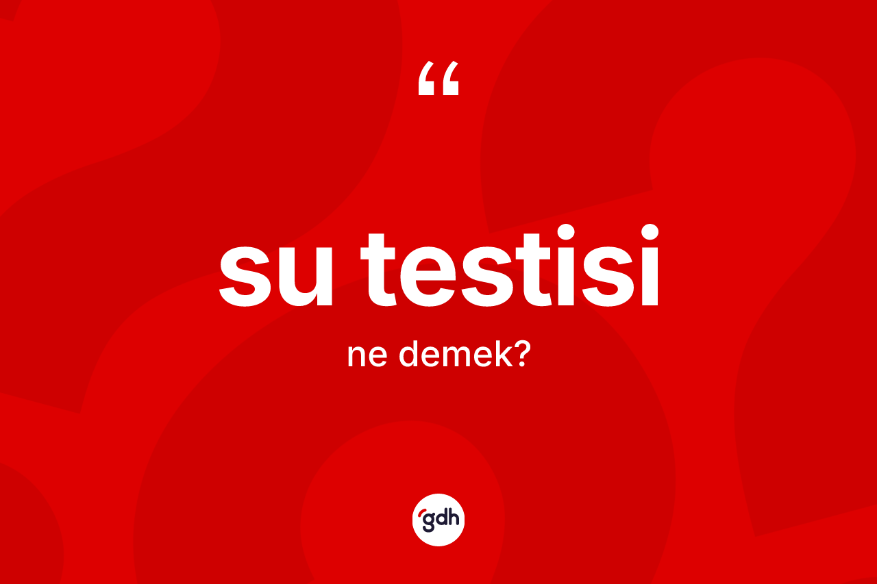 Su testisi kelimesi nedir?