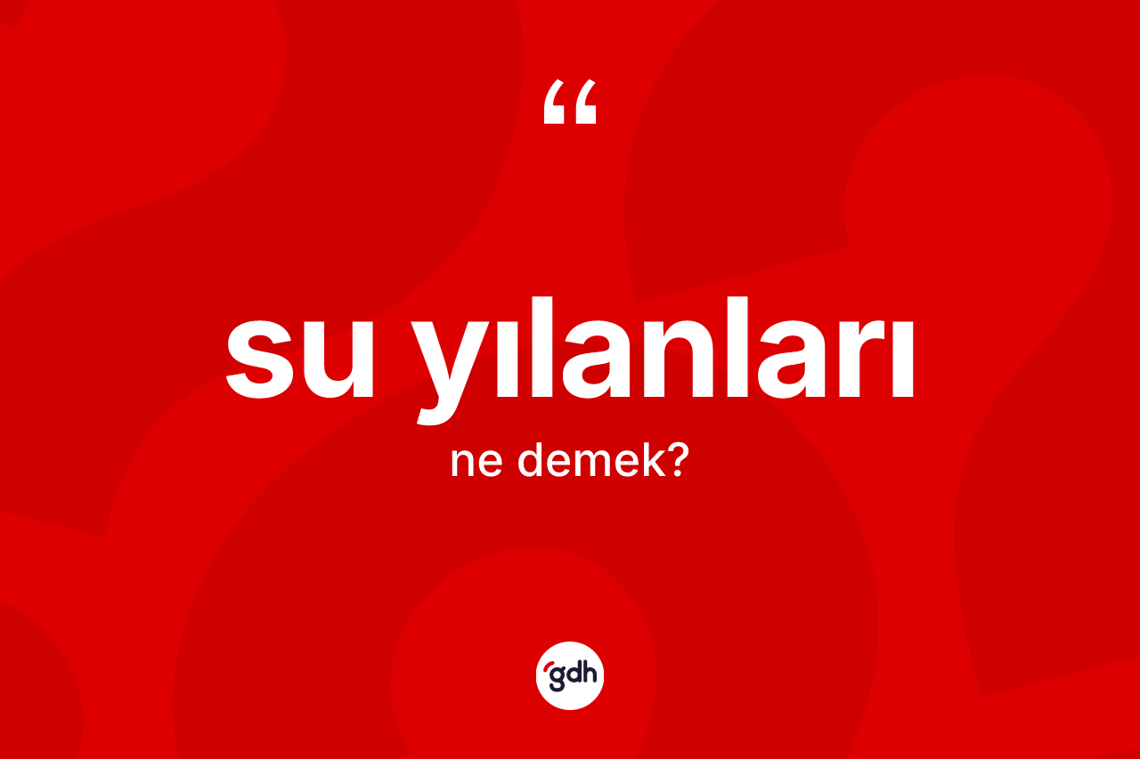 Su yılanları kelimesinin sözlükteki tanımı nedir? Su yılanları kelimesinin kaç farklı anlamı var?
