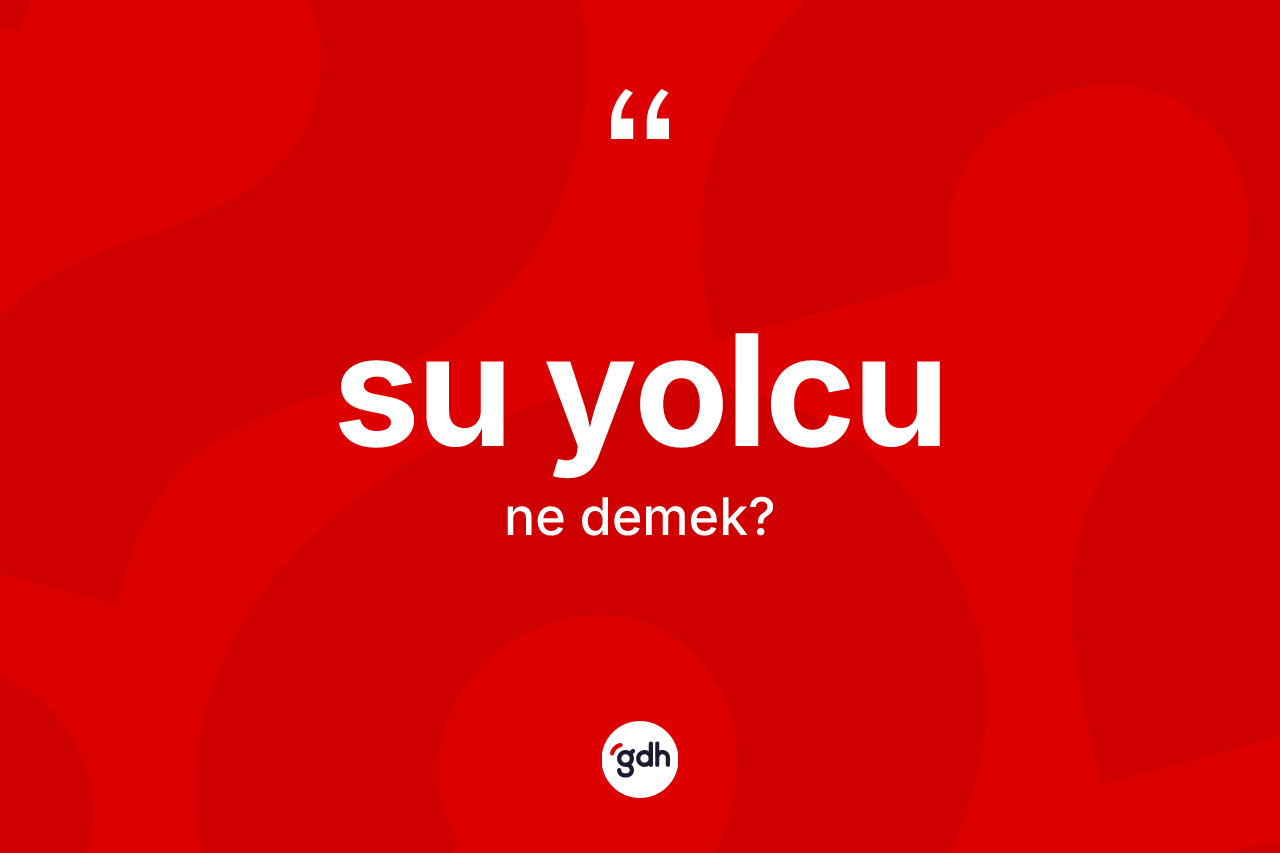 Su yolcu kelimesinin sözlükteki tanımı nedir? Su yolcunun TDK'ya göre anlamı nedir?