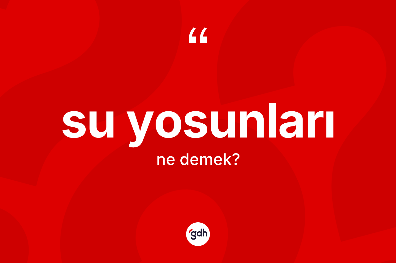 Su yosunları kelimesinin tanımı nedir?