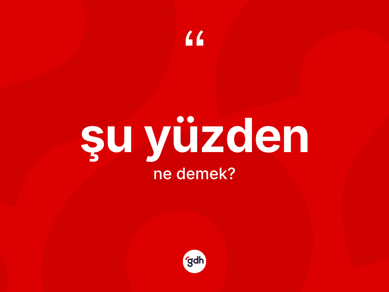 Şu yüzden ne anlama gelir? Şu yüzdenin sözlükteki anlamı nedir?