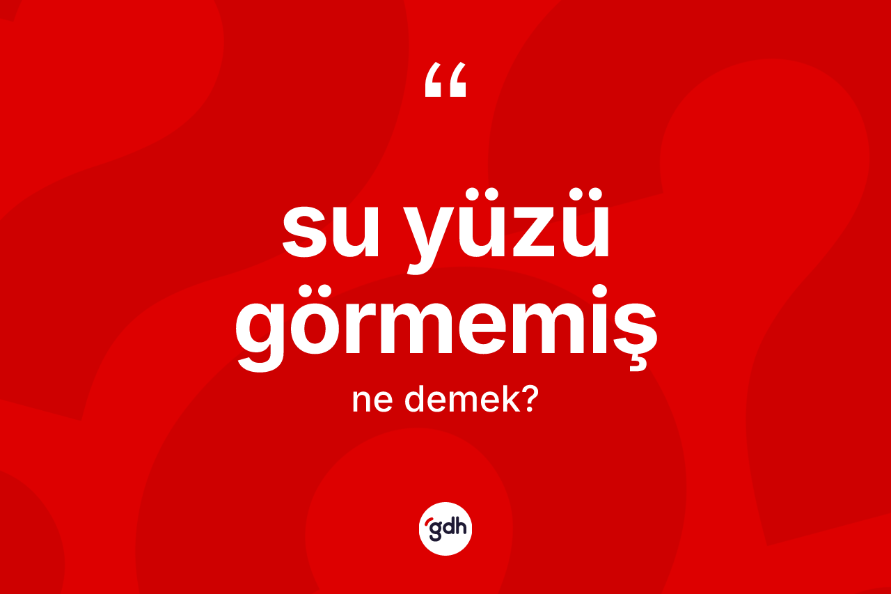 Su yüzü görmemiş ne demektir?