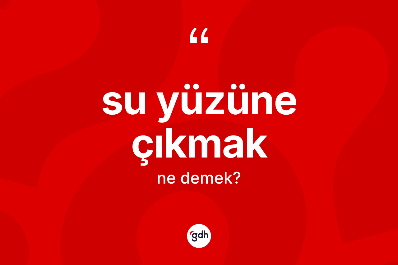 Su yüzüne çıkmak ifadesinin kısaca tanımı nedir?