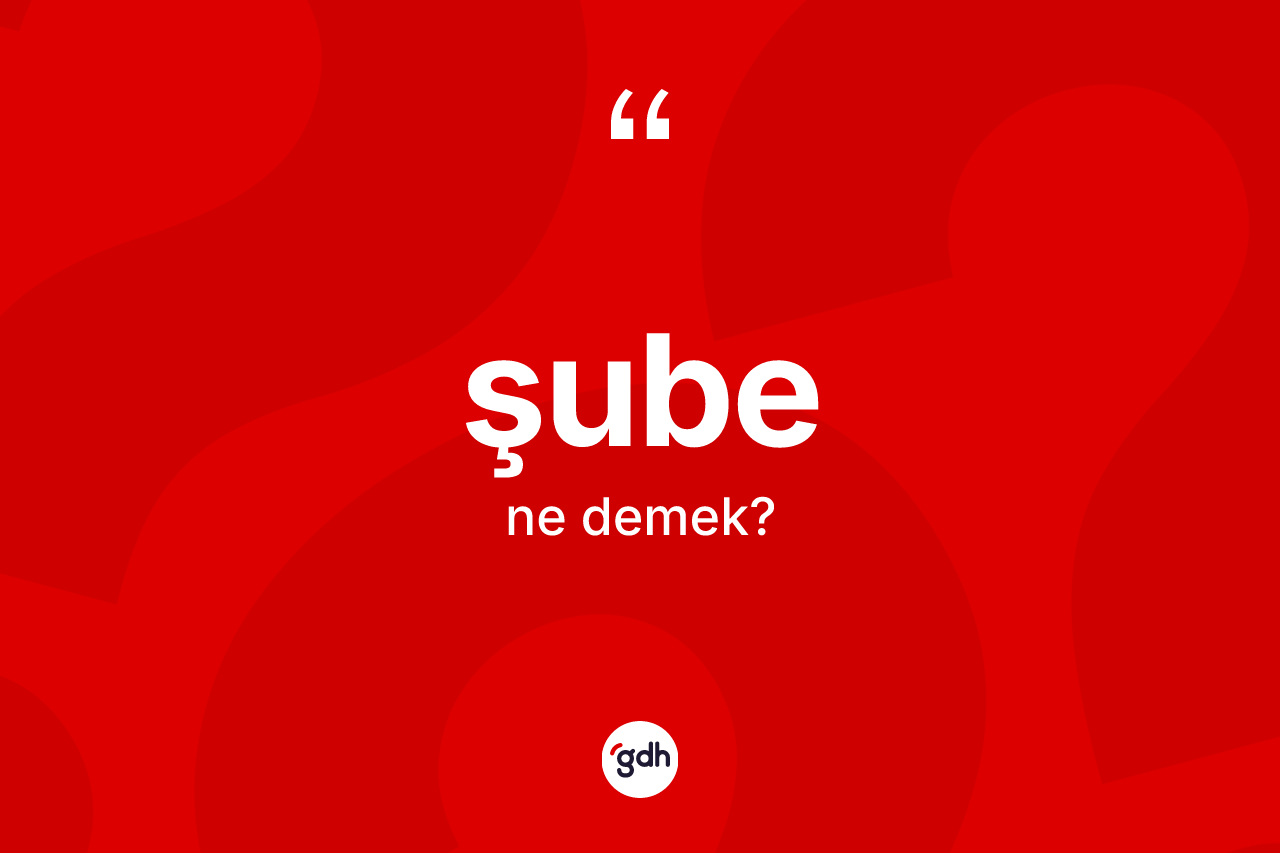 Şube kelimesinin sözlükteki tanımı nedir?