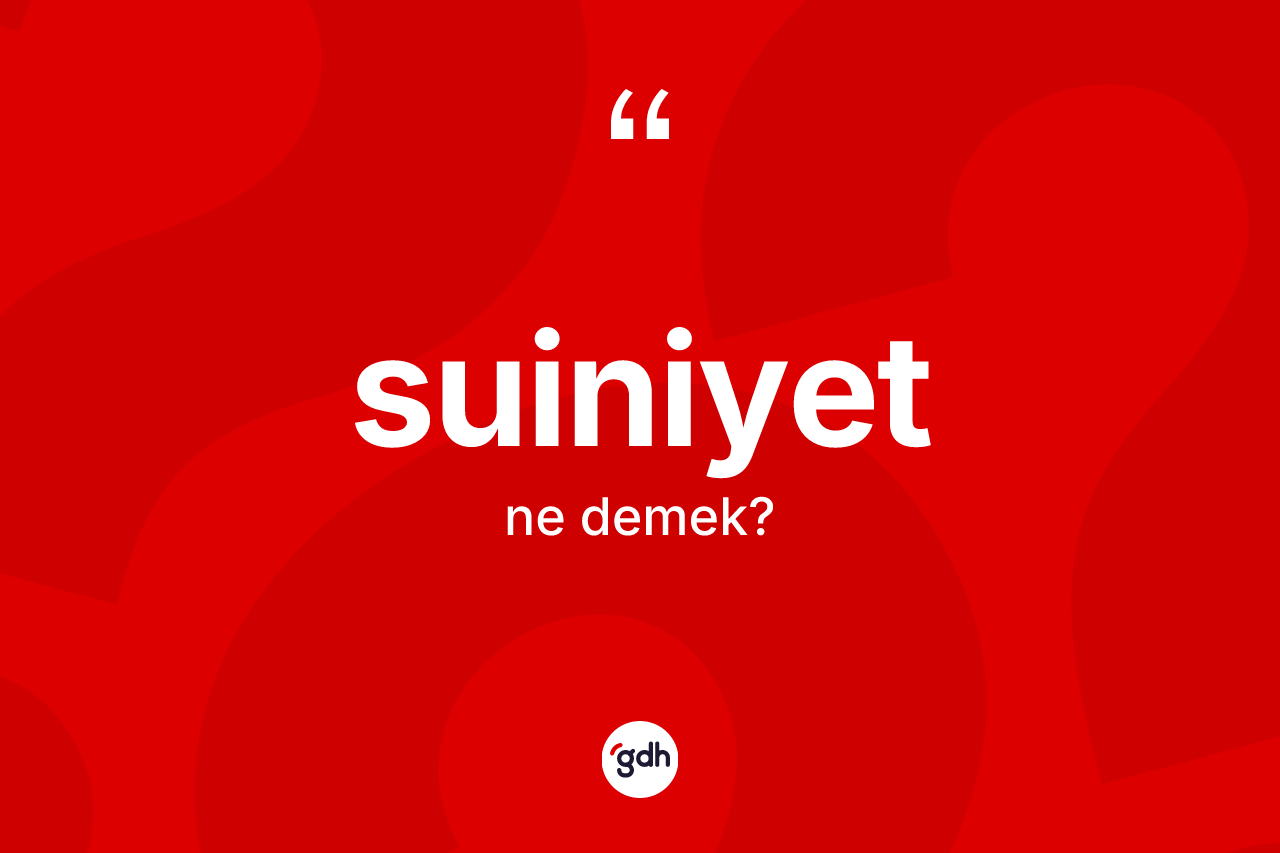 Suiniyet kelimesinin sözlükteki tanımı nedir?