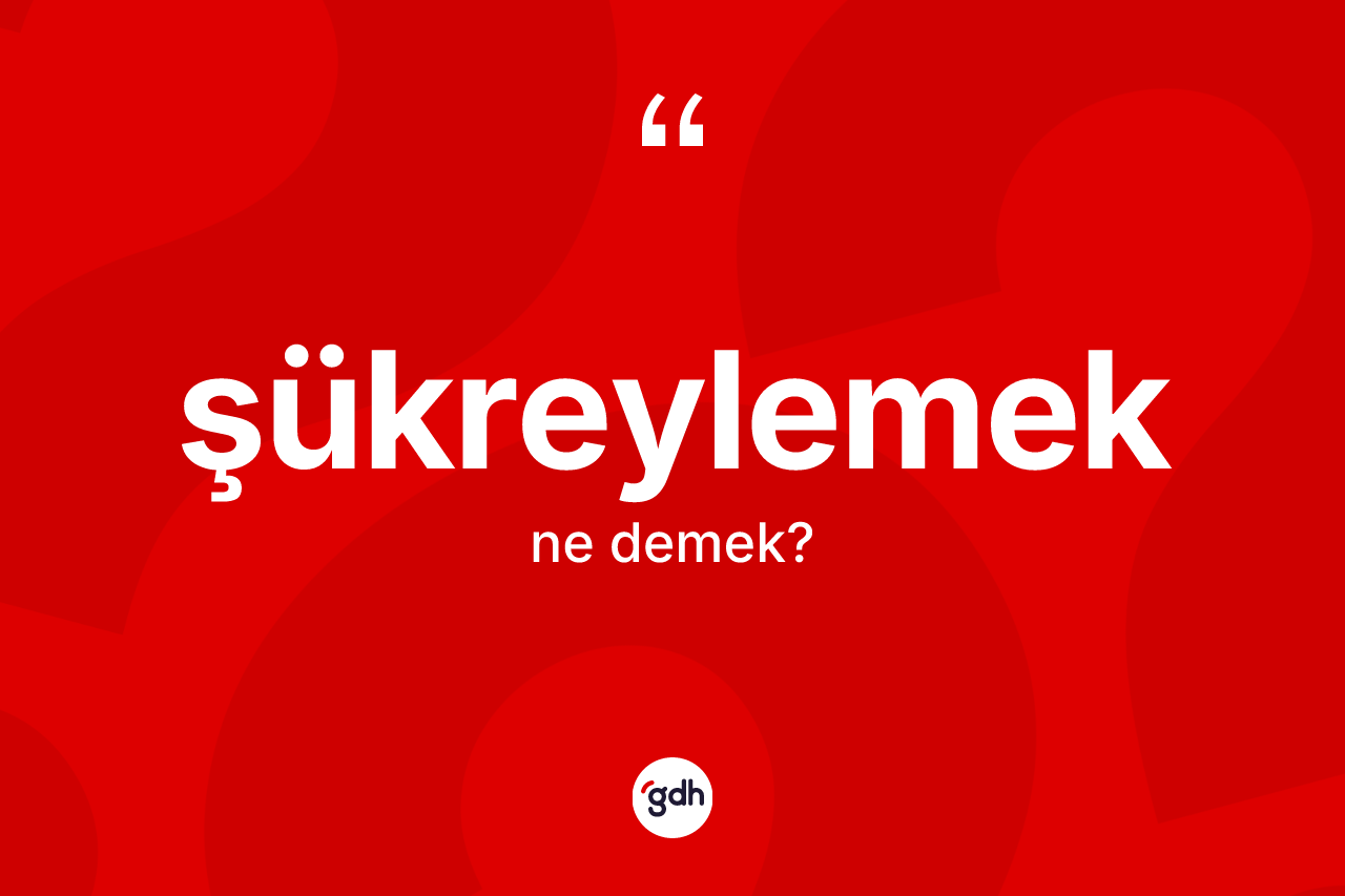 Şükreylemek ne demek? Şükreylemek kelimesinin TDK anlamı nedir?