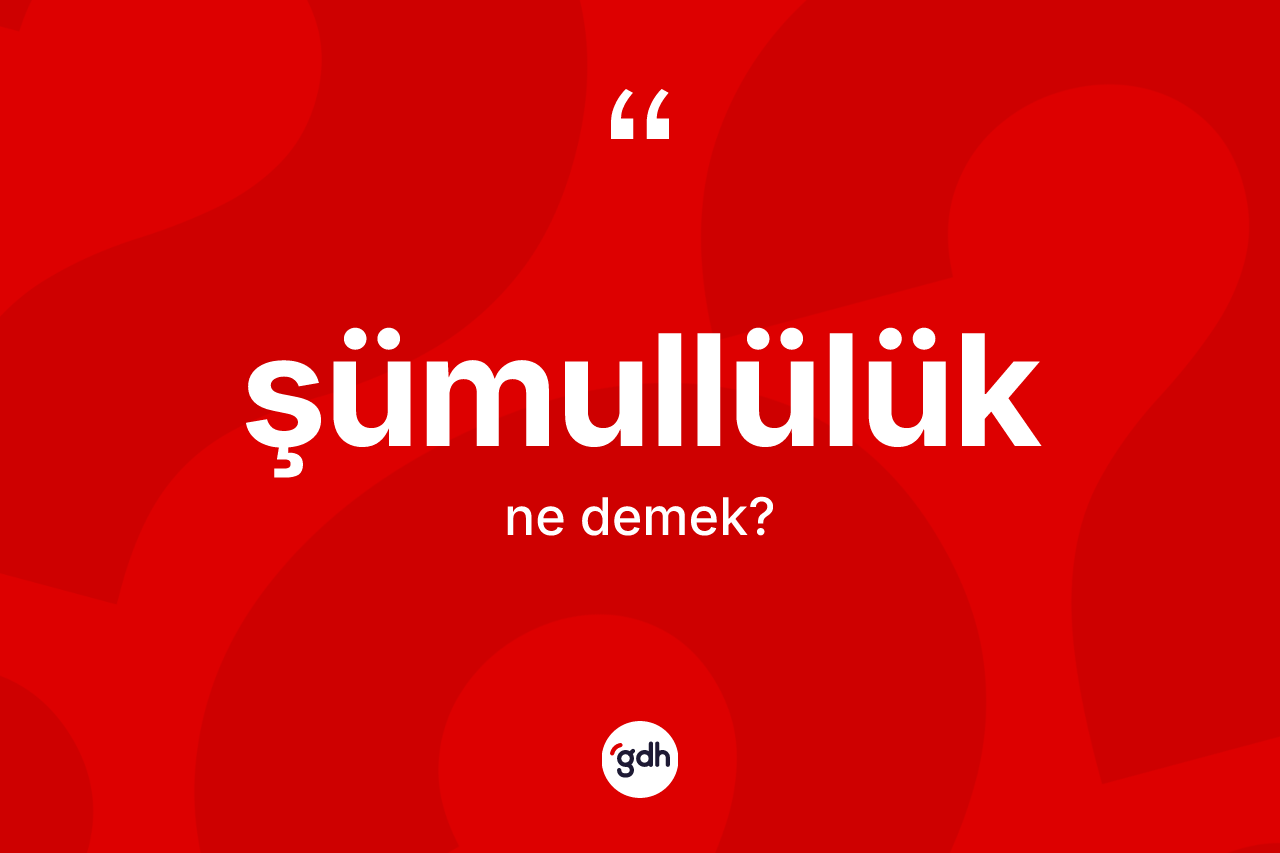 Şümullülük kelimesi nedir? Şümullülüğün TDK'ya göre anlamı nedir?