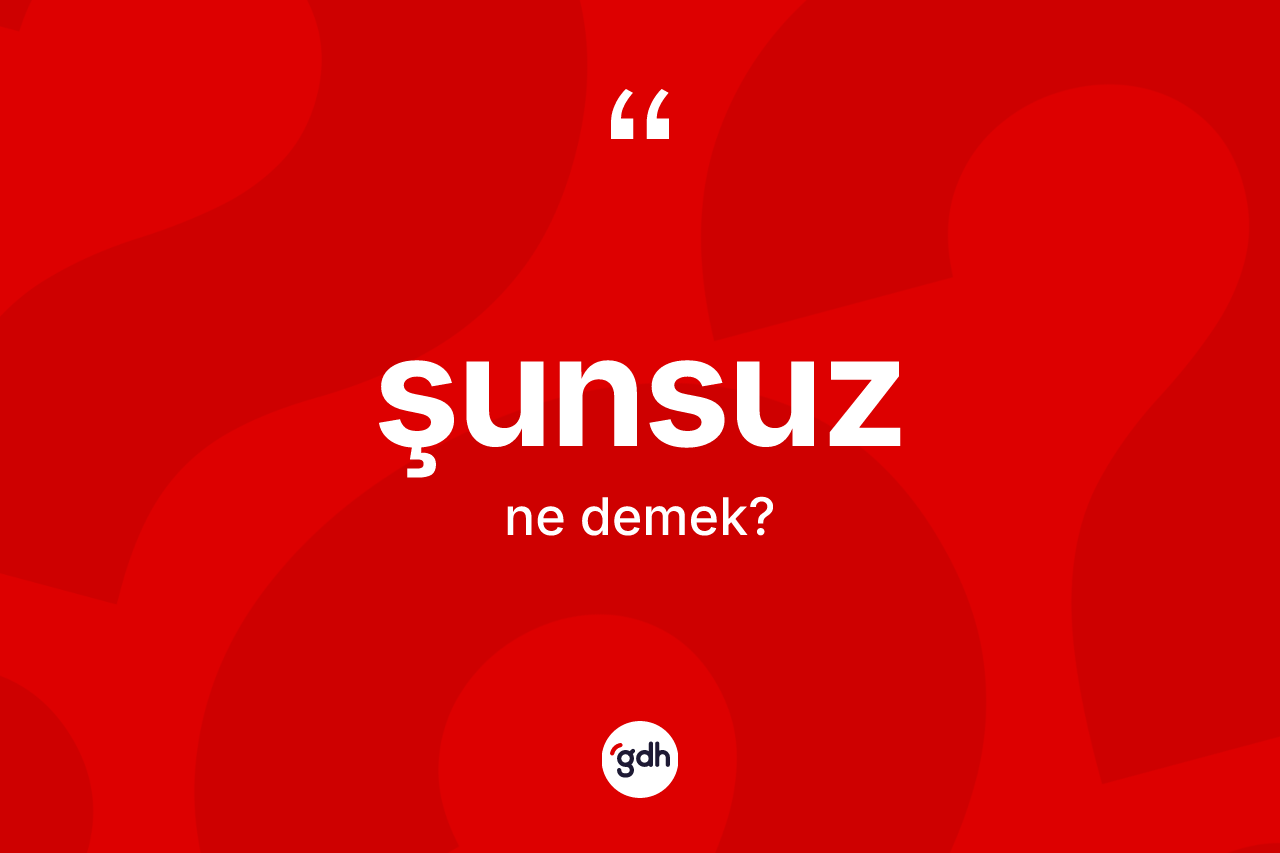 Şunsuz kelimesinin sözlükteki tanımı nedir? Şunsuzun TDK'ya göre anlamı nedir?