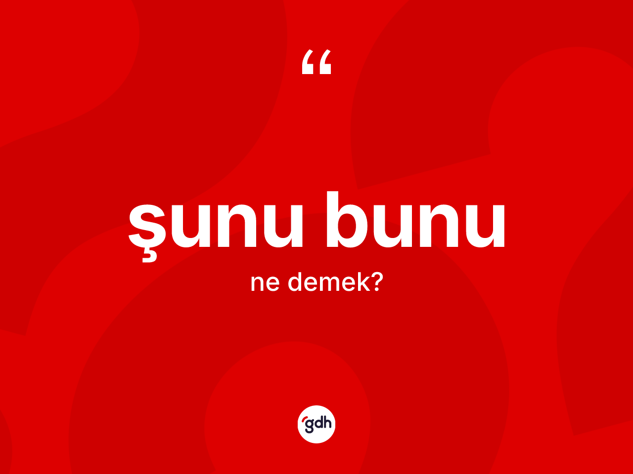 Şunu bunu ifadesinin kısaca tanımı nedir? Şunu bunu ifadesinin TDK anlamı nedir?