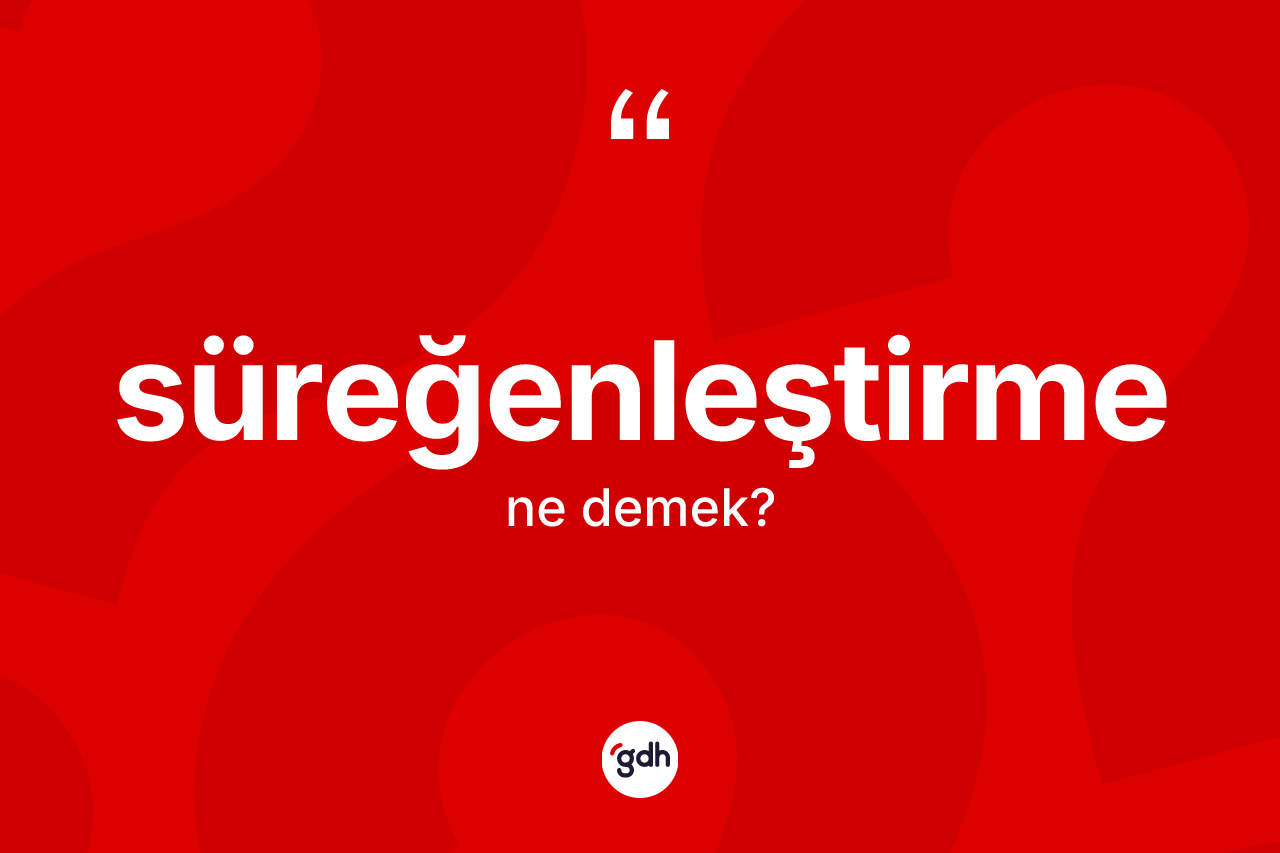 Süreğenleştirme kelimesi ne demek?