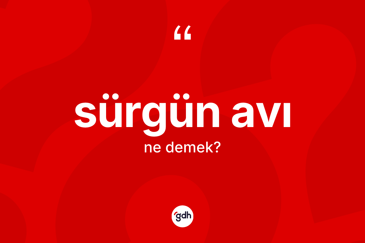 Sürgün avı kelimesi nedir? Sürgün avı kelimesinin kaç farklı anlamı var?