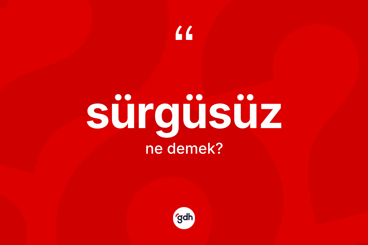 Sürgüsüz kelimesinin anlamı nedir? Sürgüsüzün TDK'ya göre anlamı nedir?
