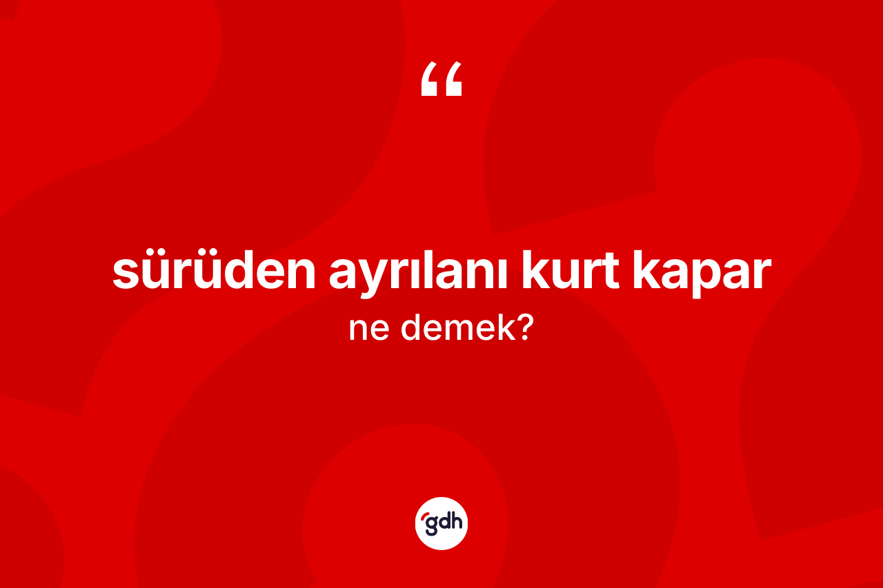 Sürüden ayrılanı kurt kapar ifadesinin tanımı nedir?