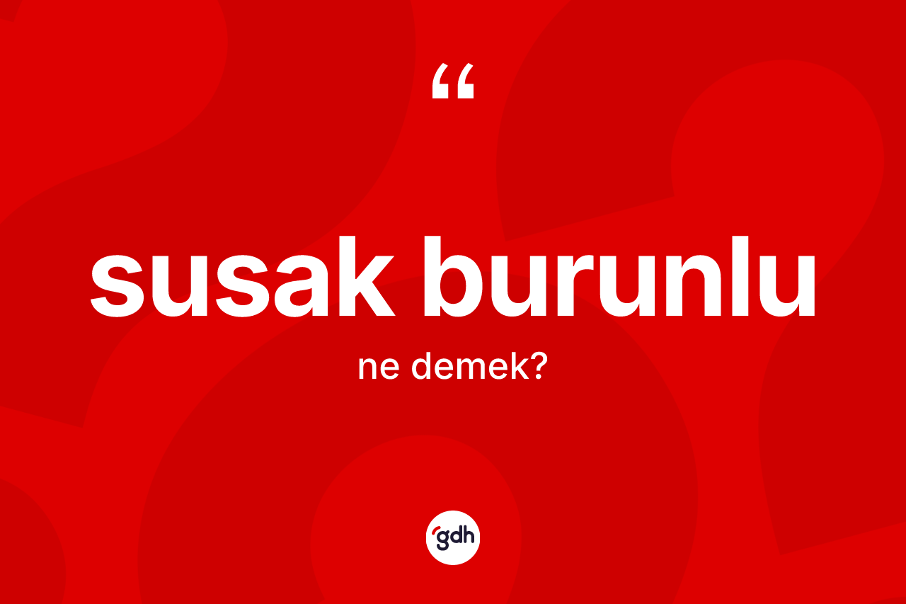 Susak burunlu kelimesinin tanımı nedir?