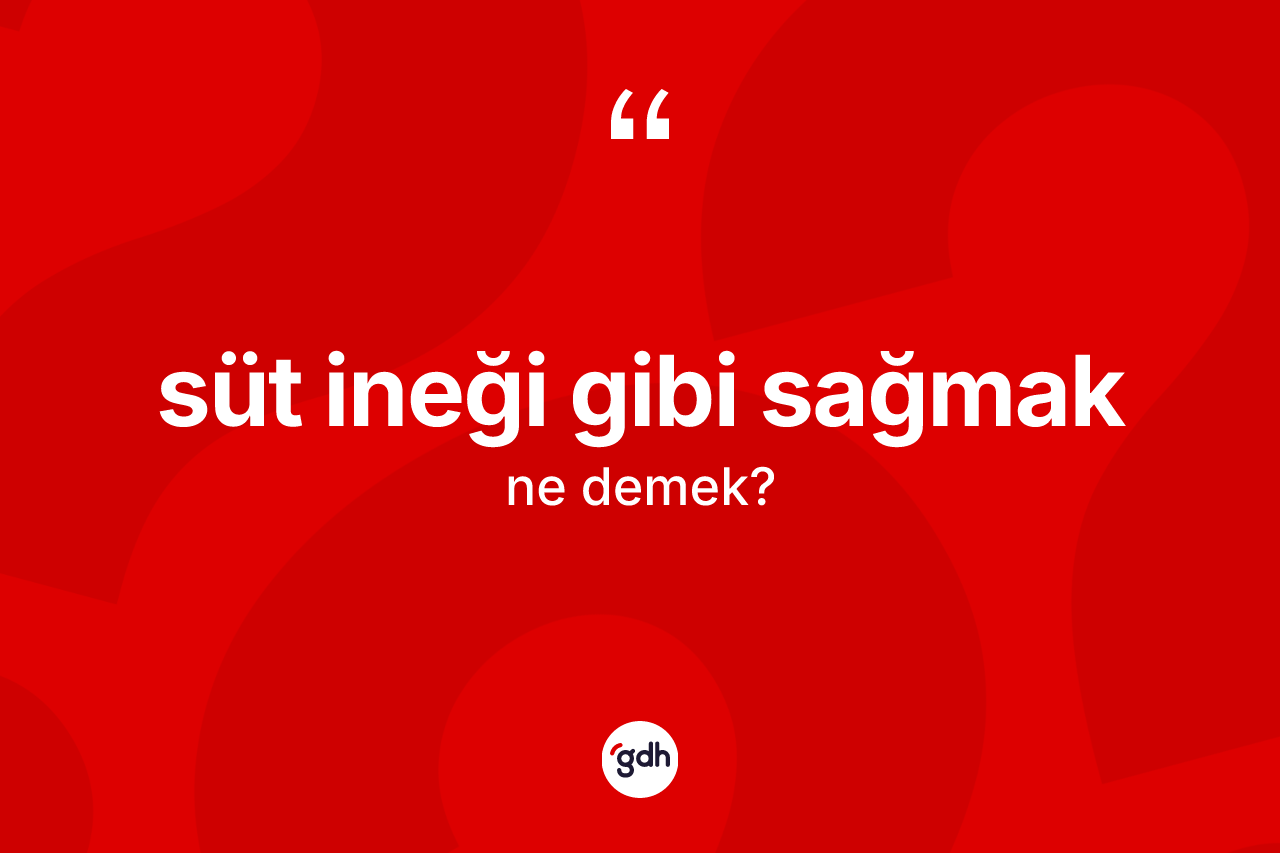 Süt ineği gibi sağmak ifadesi neyi anlatır?