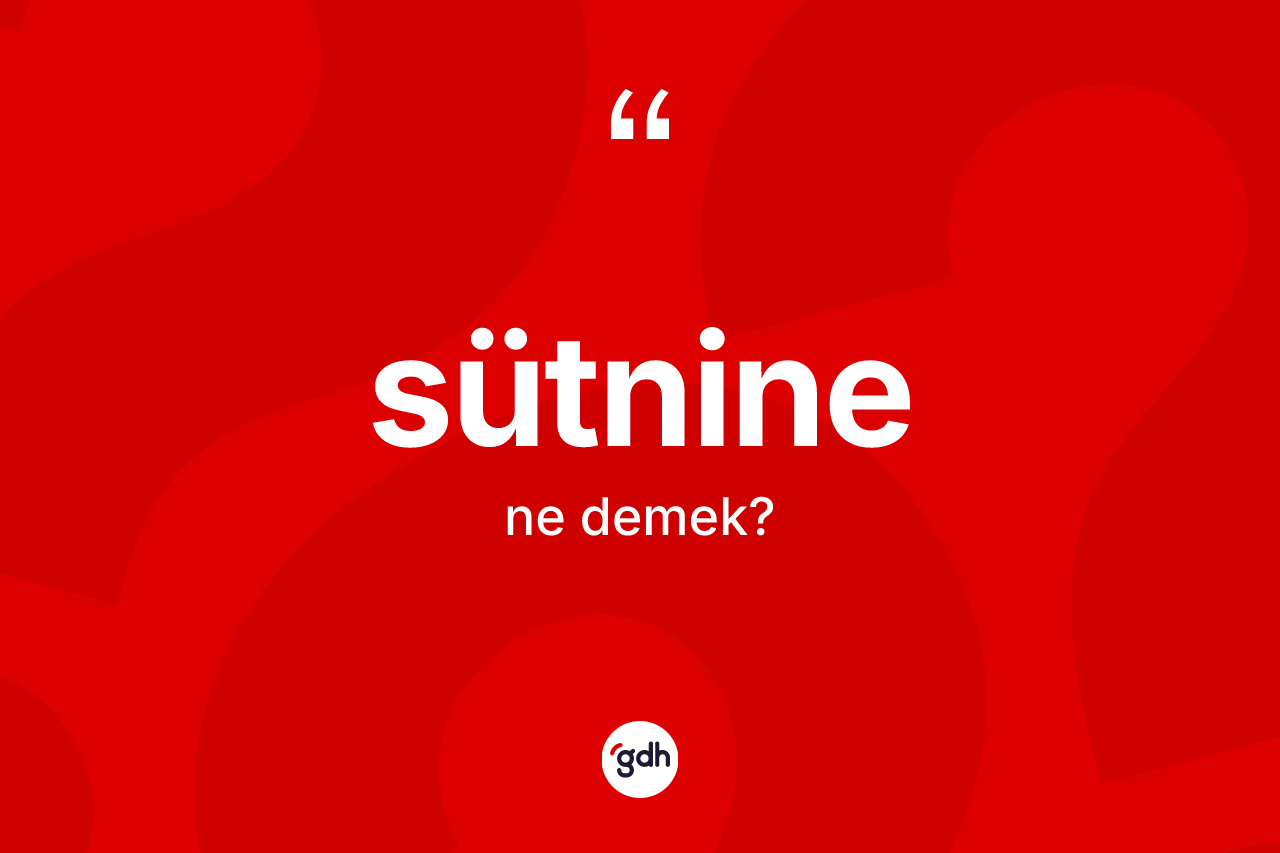 Sütnine kelimesinin anlamı nedir? Sütnine kelimesinin TDK anlamı nedir?