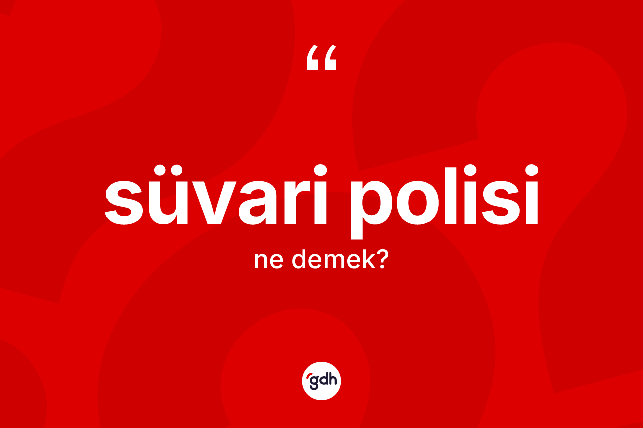 Süvari polisi kelimesinin tanımı nedir?