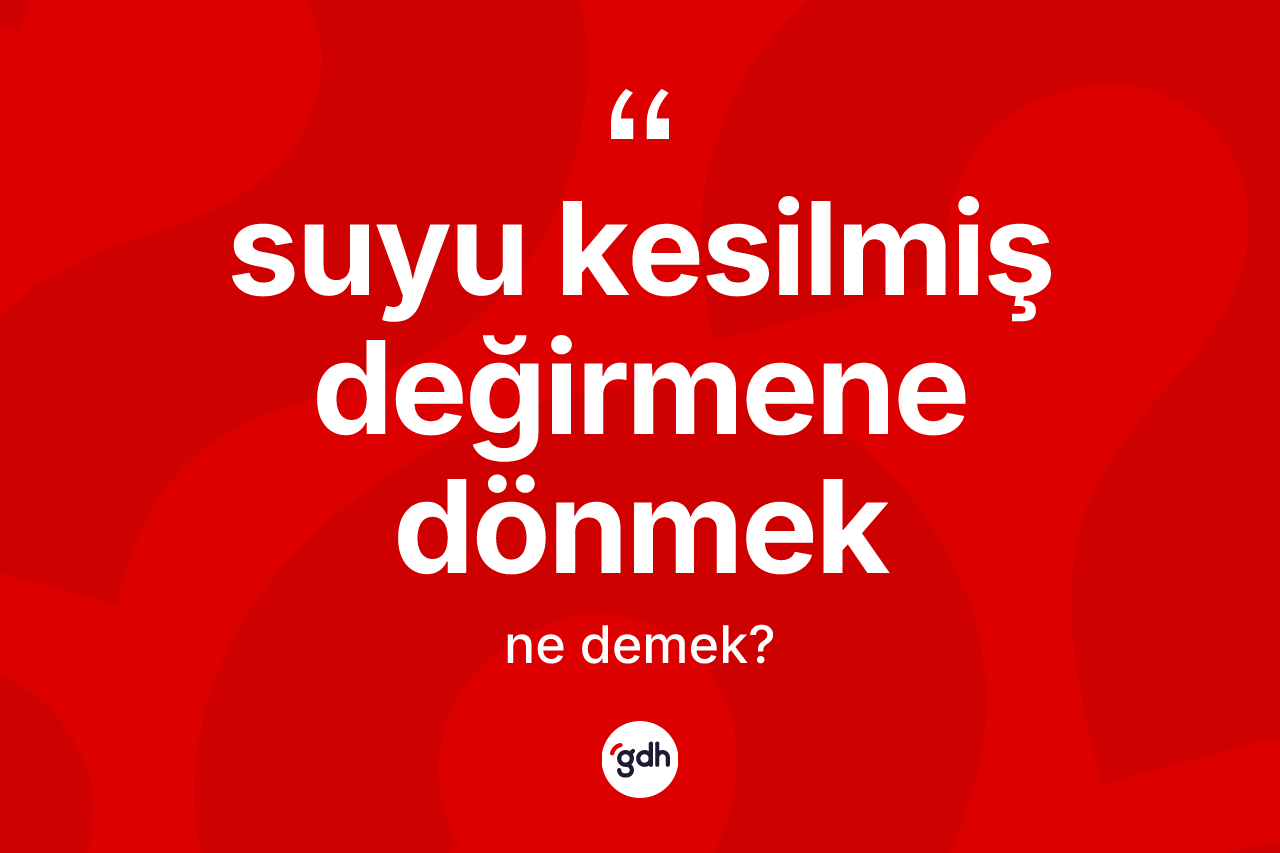 Suyu kesilmiş değirmene dönmek ifadesinin sözlükteki anlamı nedir?