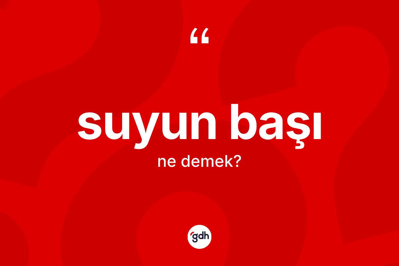Suyun başı ifadesinin kısaca anlamı nedir?