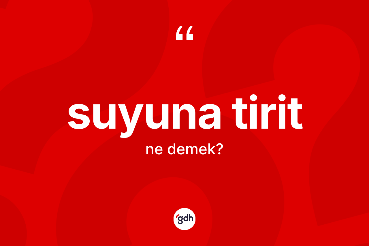 Suyuna tirit ne demek?