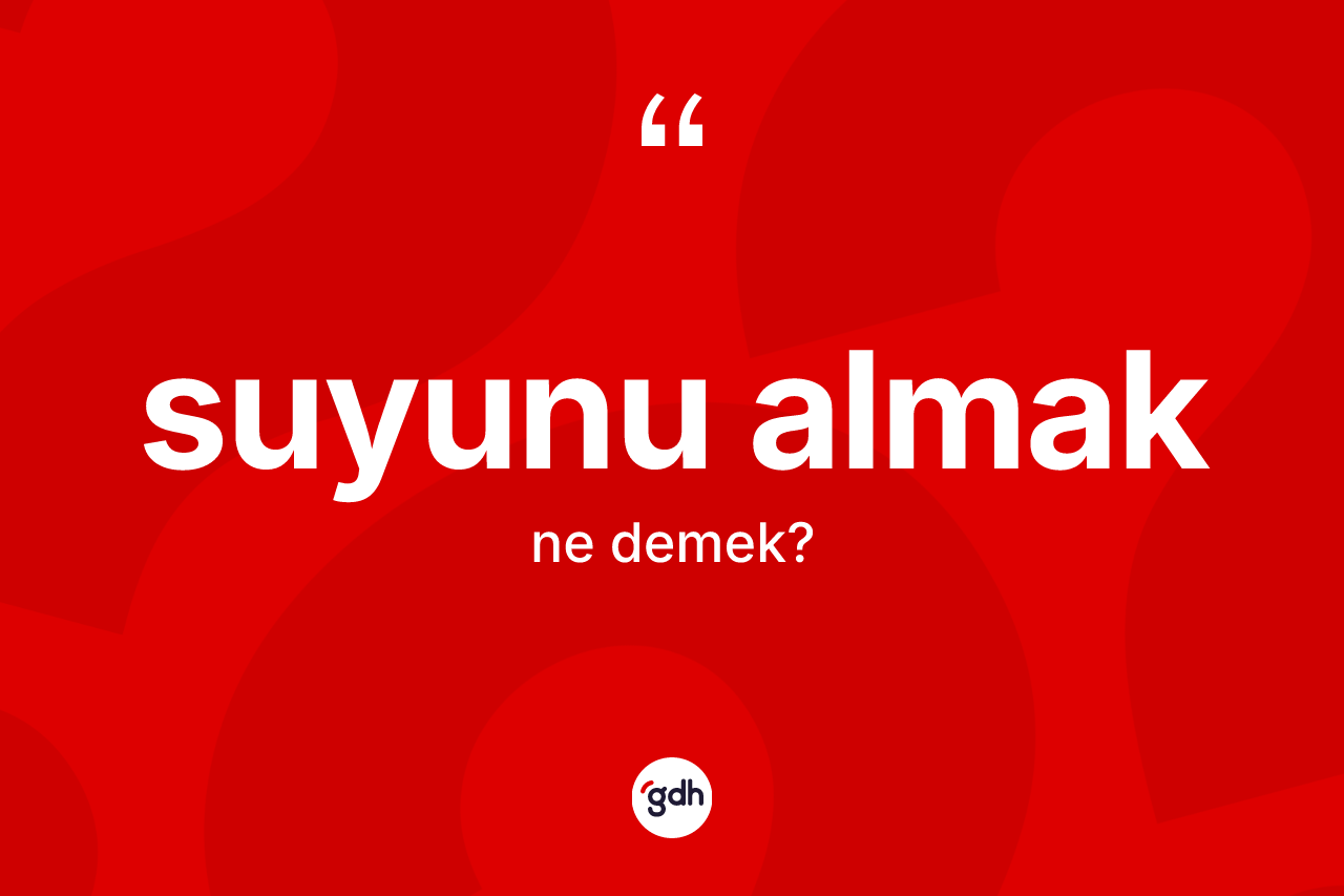 Suyunu almak ifadesinin kısaca tanımı nedir?