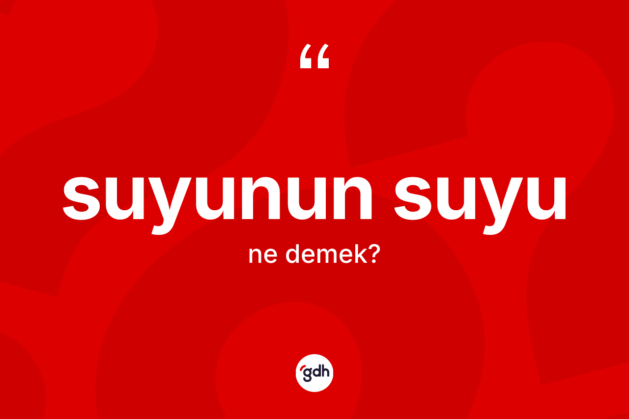 Suyunun suyu ifadesinin kısaca tanımı nedir?