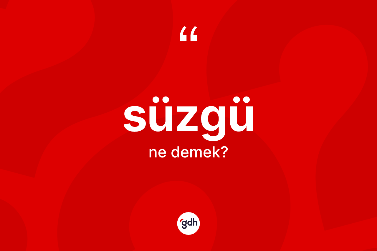 Süzgü ne demek?