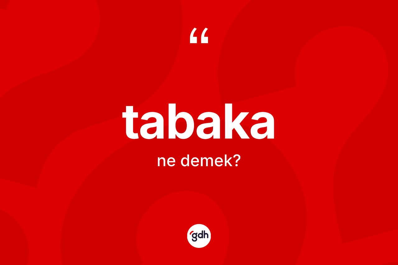 Tabaka kelimesinin anlamı nedir?
