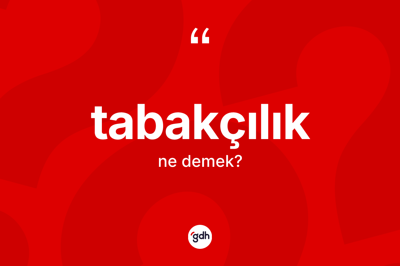 Tabakçılık kelimesi nedir? Tabakçılığın TDK'ya göre anlamı nedir?