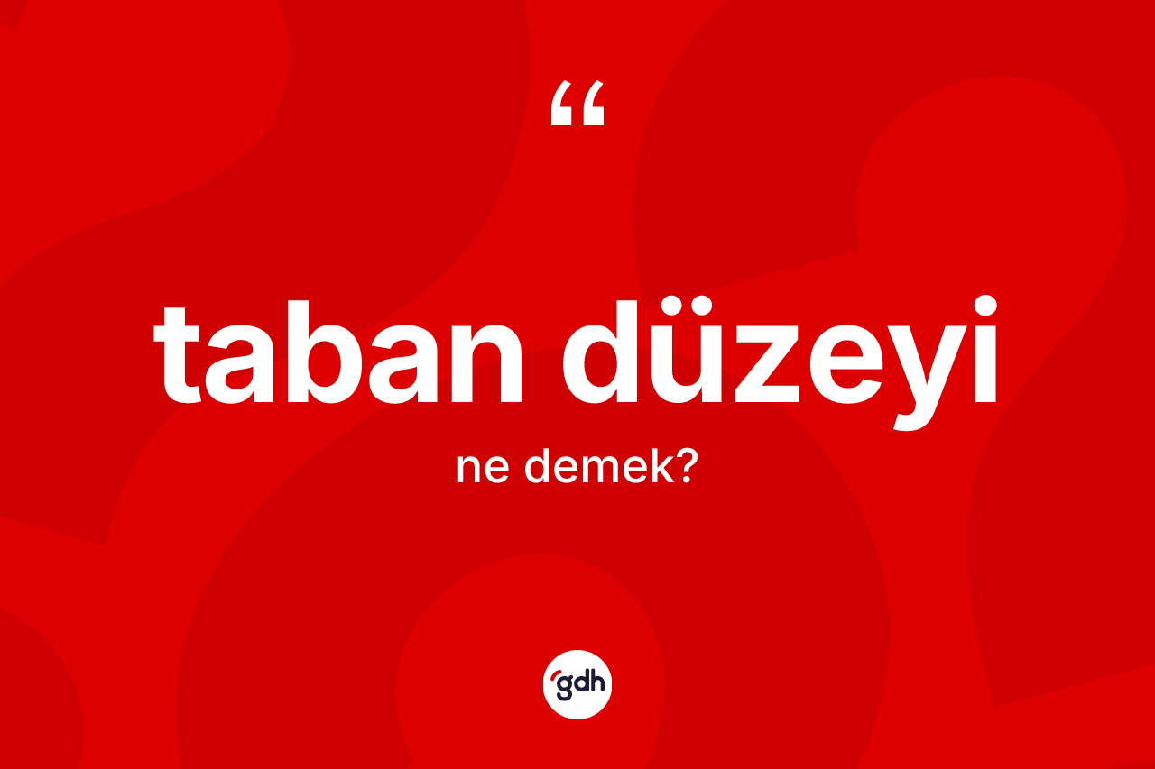 Taban düzeyi kelimesi ne anlama gelir? Taban düzeyinin kısaca tanımı nedir?