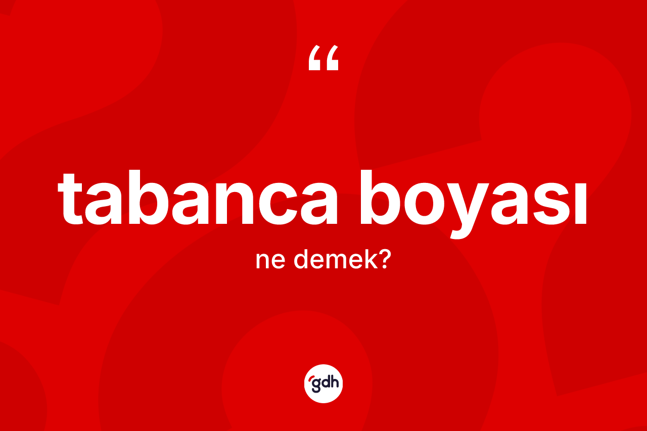 Tabanca boyası kelimesi nedir? Tabanca boyasının kısaca tanımı nedir?