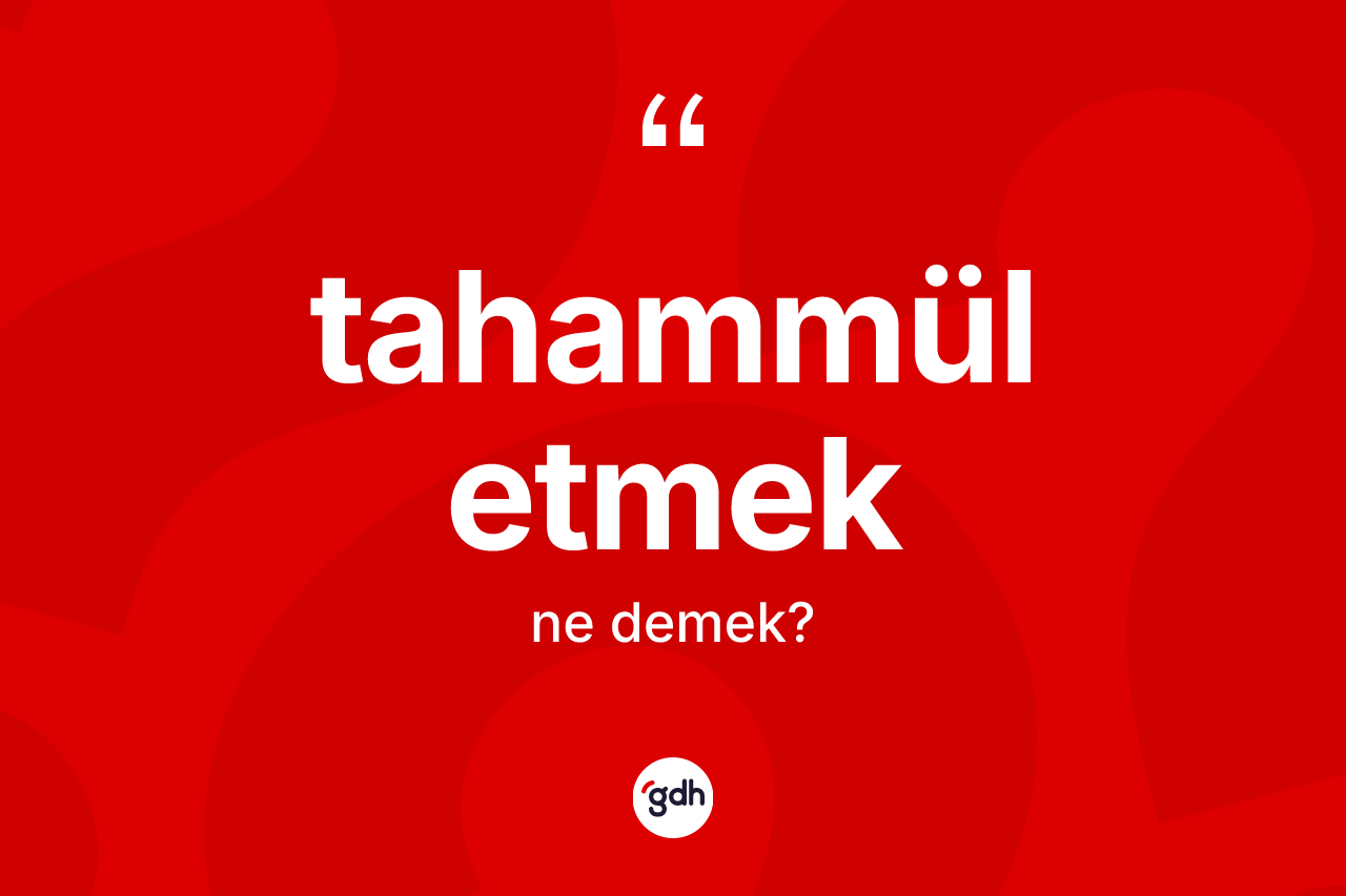 Tahammül etmek ifadesi ne demek? Tahammül etmek ifadesi hangi durumlarda kullanılır?